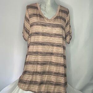 Tan & Black Striped Christy Tunic,  2XL, NWT